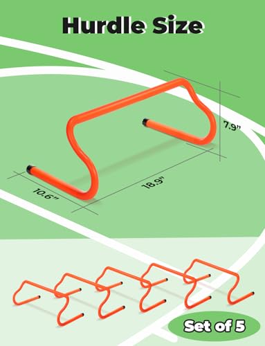 Hexagonal Agility Rings Set - 6 Rings with Connectors & 5 Speed Hurdles