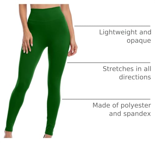 High Waisted Yoga Leggings - Tummy Control Compression Pants - 12-24 Plus Army