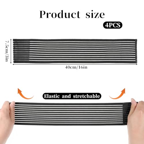 Adjustable Wrist Wraps - 4 PCS Compression Support Bands - Black