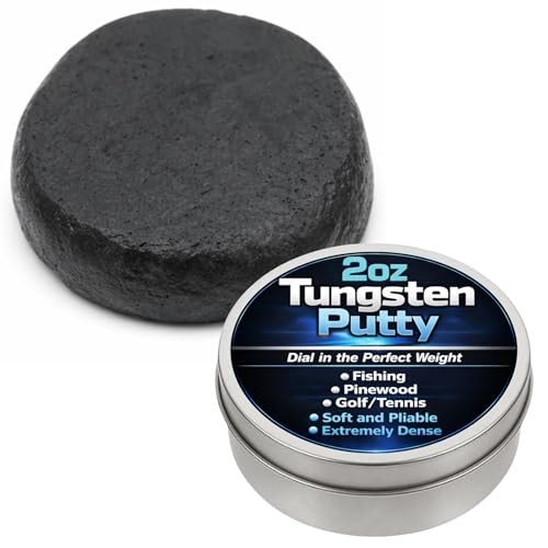 Black Reaction Tackle Tungsten Putty - Moldable Reusable Weight for Pinewood Derby, Golf Clubs & Fishing Rigs - 2 Oz