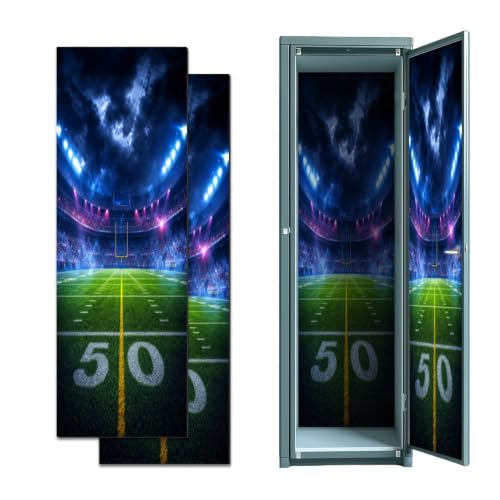 Magnetic Wallpaper for School Lockers - American Football Stadium - 12" x 36" - 2 Pcs