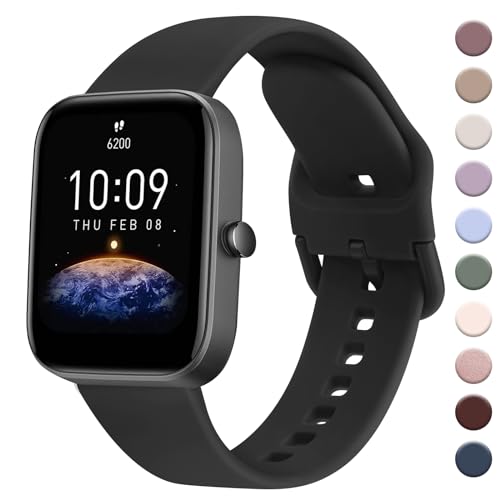 20mm Soft Replacement Sport Strap for Amazfit Watches - Black