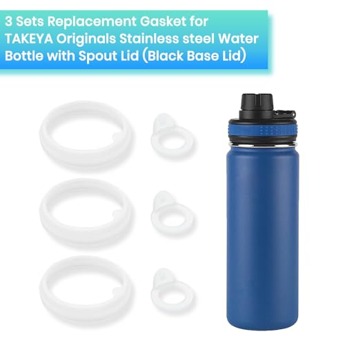 Replacement Silicone Gaskets for Spout Lid Water Bottles - 3 Set Pack