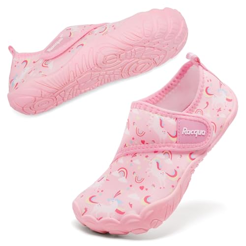 Racqua Kids Water Shoes - Little & Big Kids Quick Dry Aqua Sport Shoes - Unicorn Model Wzk1657