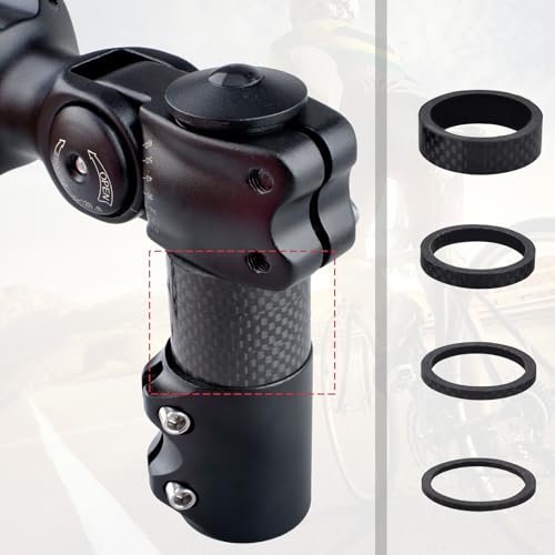 Carbon Fiber Bicycle Headset Spacer Set - 12 Pcs (2mm, 3mm, 5mm, 10mm)