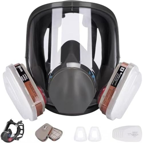 Reusable Full Face Respirator, Gas Cover Organic Vapor Mask and Anti-fog,Dust-proof Face Cover, for Painting, Mechanical Polishing, Logging, Welding and Other Work Protection