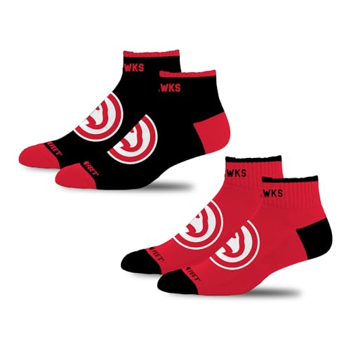 NBA Unisex Front and Center 2 Pack Socks - Atlanta Hawks Large