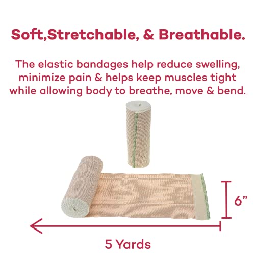 6" Elastic Bandage Wrap with Self-Closure - Pack of 2