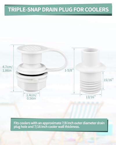Cooler Drain Plug Replacement Kit for Igloo 25-70 Qt Coolers