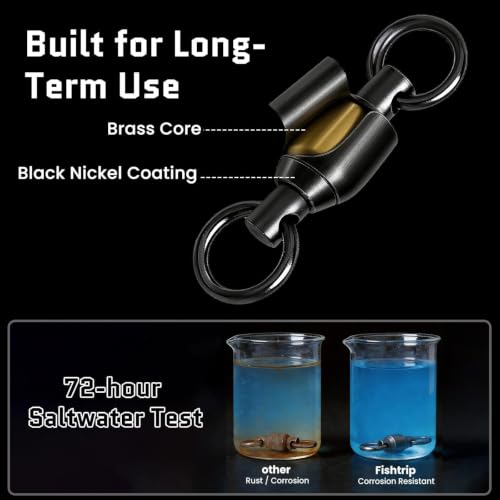 Ball Bearing Fishing Swivels - 30 Pack, 33 LB Strength