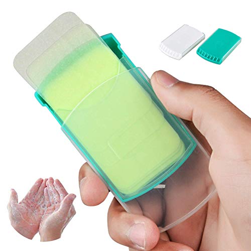 Portable Hand Washing Soap Sheets - 100 Sheets for Travel & Camping - Green/White