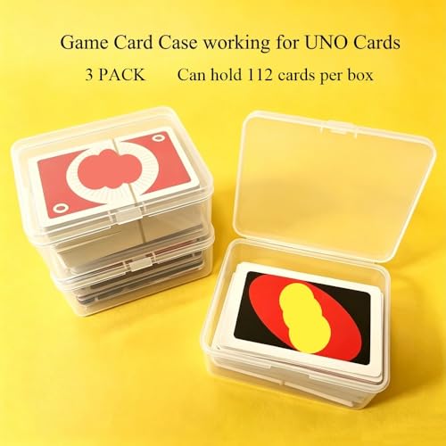 3PCS Clear Card Case for UNO Cards - Plastic Storage Box