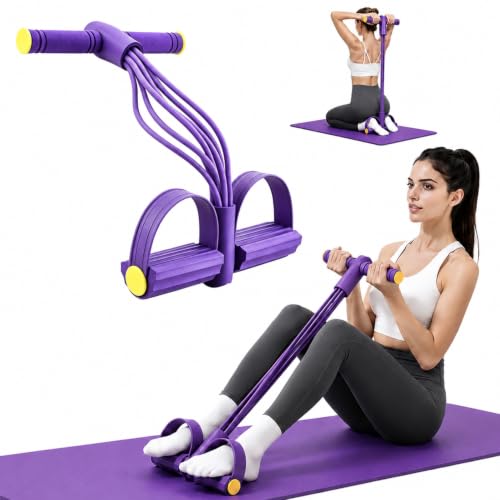 Pedal Resistance Bands with Handles - 6-Tube for Full-Body Workouts