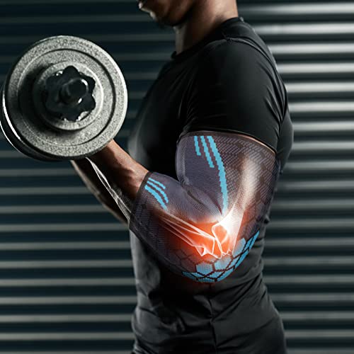 Elbow Compression Sleeve - Medium Black Elbow Brace for Pain Relief