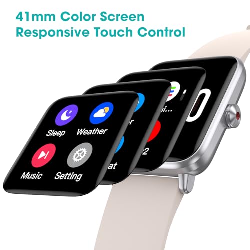 Fitness Tracker Watch for Seniors - Pedometer, Heart Rate, Sleep Monitor - Almond
