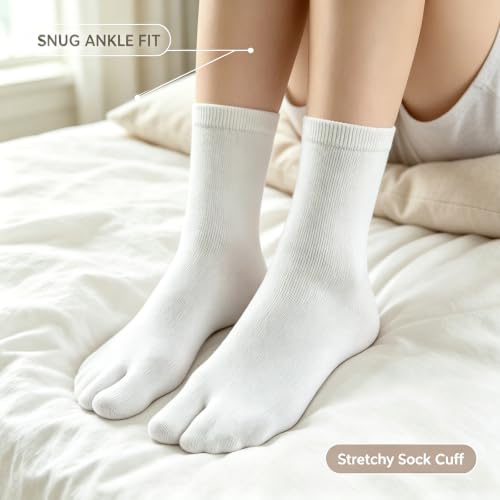 Andibro 4 Pairs Japanese Flip Flop Tabi Socks - Elastic Cotton Split Toe Socks