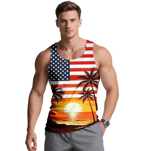 Men's 3D Graphic Tank Top - Quick Dry Workout Shirt