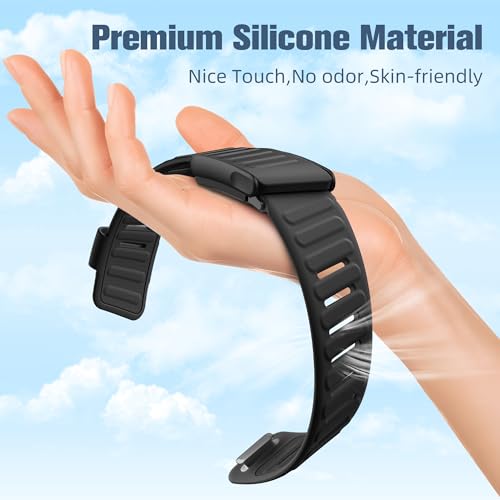 Whoop 5.0 Sport Band - Breathable Waterproof Silicone Strap - Black