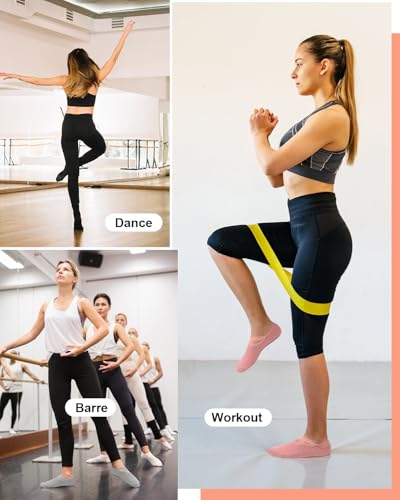 Aoliks 6 Pairs Pilates Grip Socks for Women – Small-Medium Multicolor Non-Slip Yoga Barre Ballet Socks