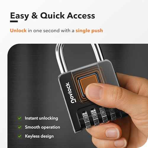 Combination Locks for Outdoor & Indoor | Heavy Duty, Weatherproof, 4-Digit Security | Padlock for Lockers, Gates, Fences, Sheds, Storage | 4-Pack, Black