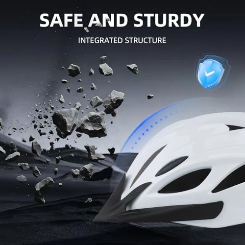 Lightweight Adjustable Cycling Helmet for Adults - White