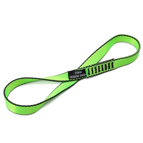 18mm Nylon Climbing Sling Runner - 23kN CE Certified - Green, 30cm