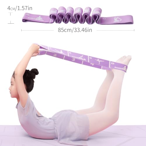 Adjustable 8-Loop Stretch Strap for Kids - Purple
