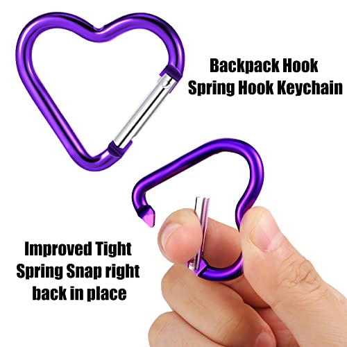 Ferraycle 40 Pcs Aluminum Alloy Heart Carabiner Clips Spring Snap Hooks