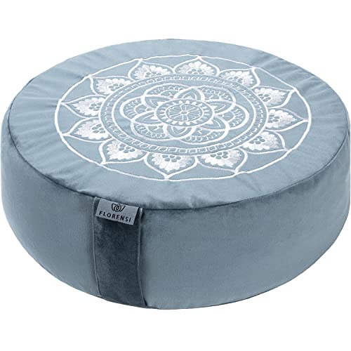 Buckwheat Meditation Cushion - Velvet Floor Pillow, Ocean Abyss