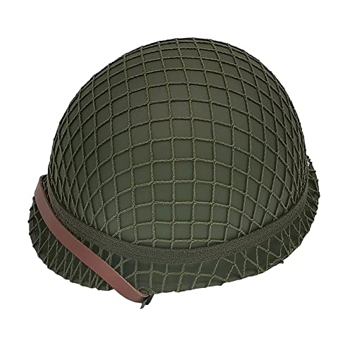 WWII US Army Helmet Replica - Authentic M1 Military Helmet with Net Cover & Chin Strap