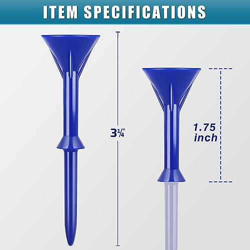 Premium Plastic Golf Tees - 50 Pack Mixed Color, Durable & Stable