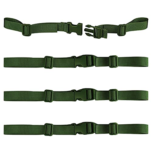 Adjustable Backpack Sternum Strap Chest Belt with Buckle - 4 Pack - Green
