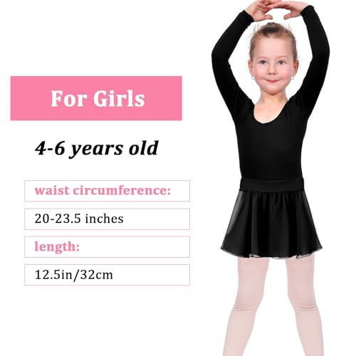 Girls Ballet Dance Skirt - Elastic Chiffon Wrap for 4-6 Years