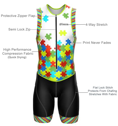 Men's Triathlon Suit - Breathable Padded Gear for Swim, Bike, Run