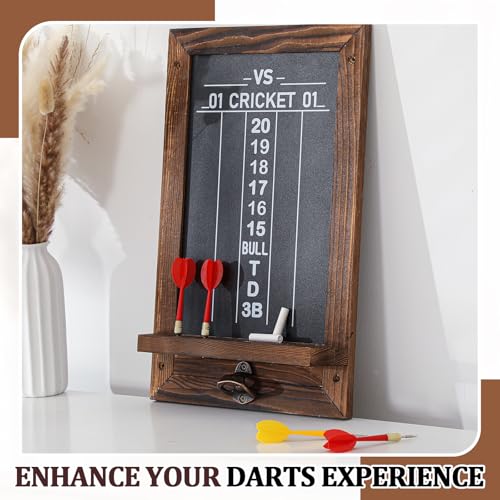 Dart Scoreboard with Dart Holder - Charcoal Brown Trim & Bottle Opener