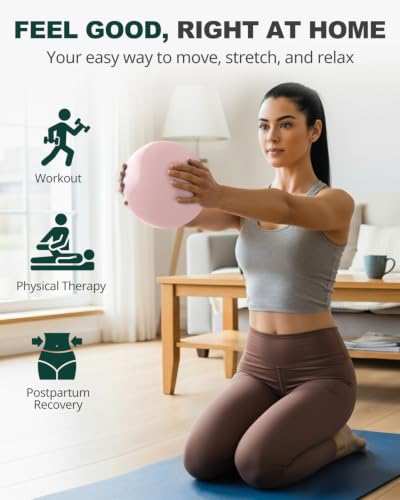 9-Inch Dusty Rose Yoga Ball for Exercise & Balance Training