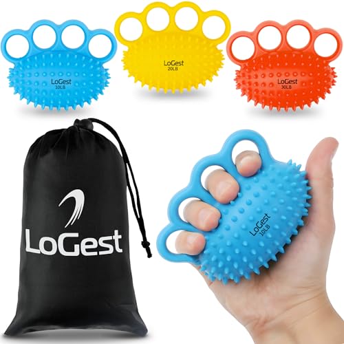 Silicon Hand & Finger Strengthener Exercisers 3-Level Set for Therapy & Grip Training