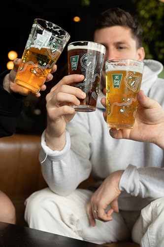 Beer Golf Drinking Game Set - 16 oz Pint Glasses & Coasters