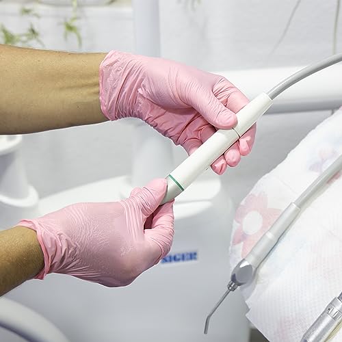 100 Count Pink Nitrile Disposable Gloves - Latex & Rubber Free, Non-Sterile Powder Free