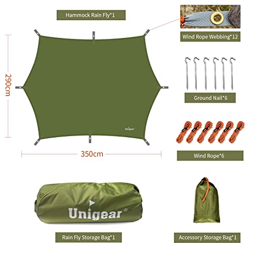 Unigear Green Hexagon Waterproof Camping Tarp 12x10 ft Rain Fly