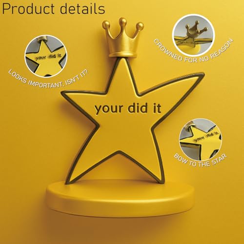 Funny Crowned Star Trophy - Meme-Inspired Award for Gags