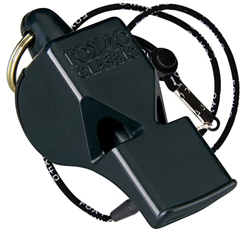 Fox 40 Classic Whistle with Breakaway Lanyard - Black