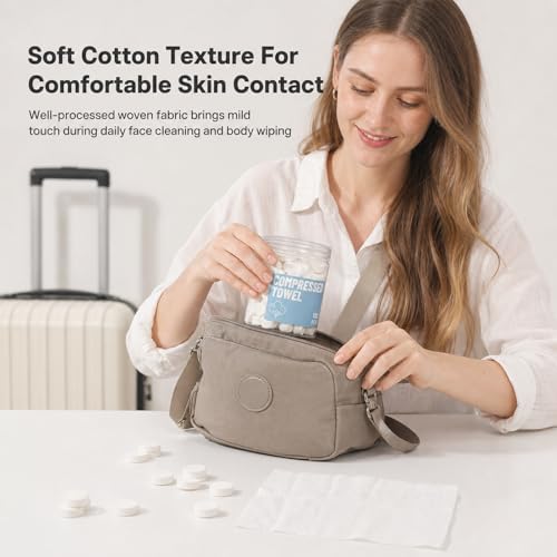 Compressed Face Towels - 100 Count Disposable Cotton Tissues