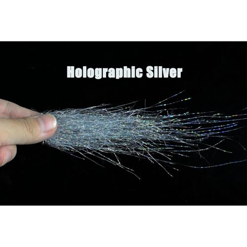 Holographic Silver Ice Dub - 4 Inch Fly Tying Dubbing Material