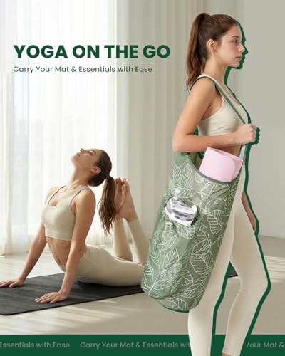 Yoga Mat Bag for Women - Sage Green | Water Bottle Pocket