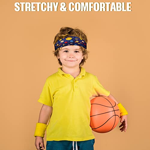 Athletic Sweatbands - Breathable Non-Slip Headbands for Kids, Cute Style - 4 Pack