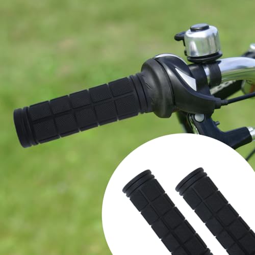 Bike Handle Grips - Non-Slip Soft Rubber - 4 Pcs Black