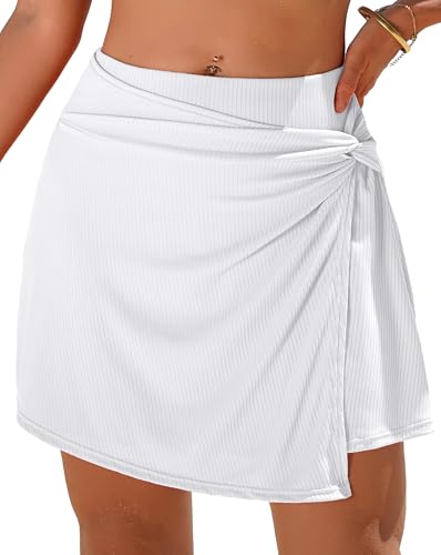Women's Swim Skirt with Tummy Control - XX-Large / White