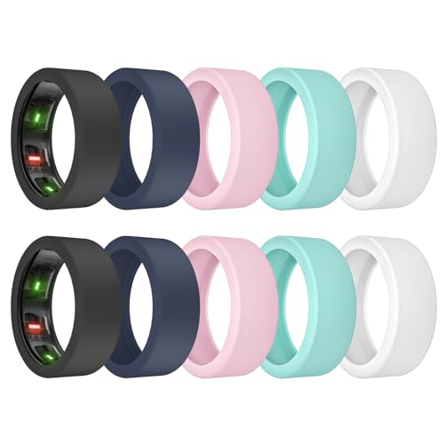 10 Pack Silicone Smart Ring Protector - Size S (6-11) Multi-Color Set