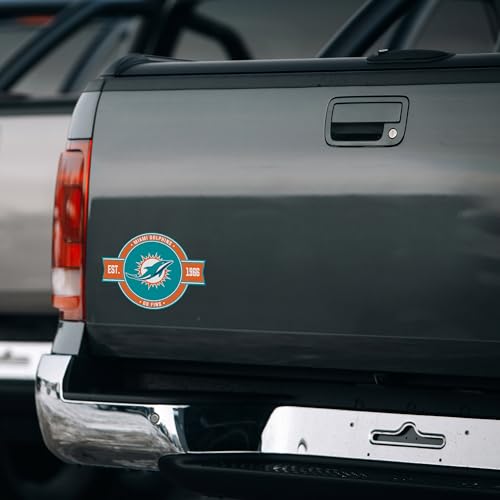 Miami Dolphins NFL Badge Magnet - Durable Car & Fridge Accessory